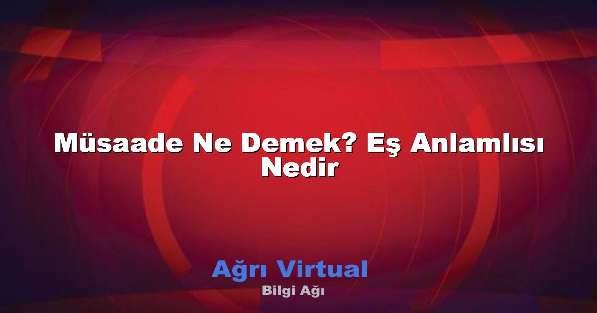 Müsaade Ne Demek? Eş Anlamlısı Nedir